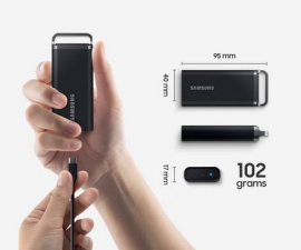 Samsung Portable T5 EVO, 2 ТБ, USB 3.2,Внешний накопитель SSD 