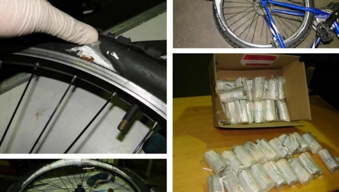 Нарвский контрабандист спрятал сигареты в велосипедные шины