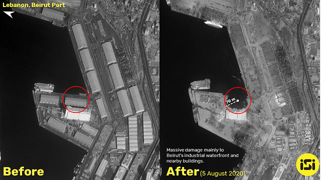 Порт Бейрута после мощнейшего взрыва. Аэрофотосъемка и спутниковые снимки