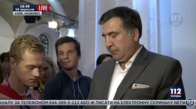 Саакашвили вошел в транс под гимн Украины