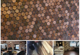 Необыкновенный пол из 70 000 монет в парикмахерской