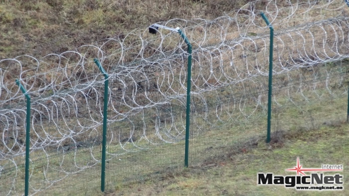 Военнослужащие завершили работы по установке проволочных заграждений на границе в Нарве