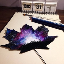 Художница-самоучка превращает осенние листья в потрясающие картины