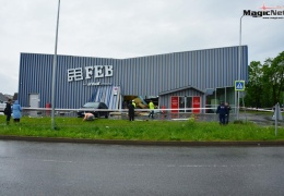 В центре Нарвы обрушилась часть магазина