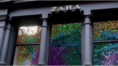 Креативная 3D витрина для фасада магазина ZARA в Нью-Йорке