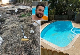 Американец приобрел обветшалый дом за $20 000 и обнаружил огромный бассейн в заросшем саду