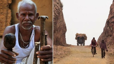 Индийский крестьянин 22 года в одиночку прорубал дорогу через скалы